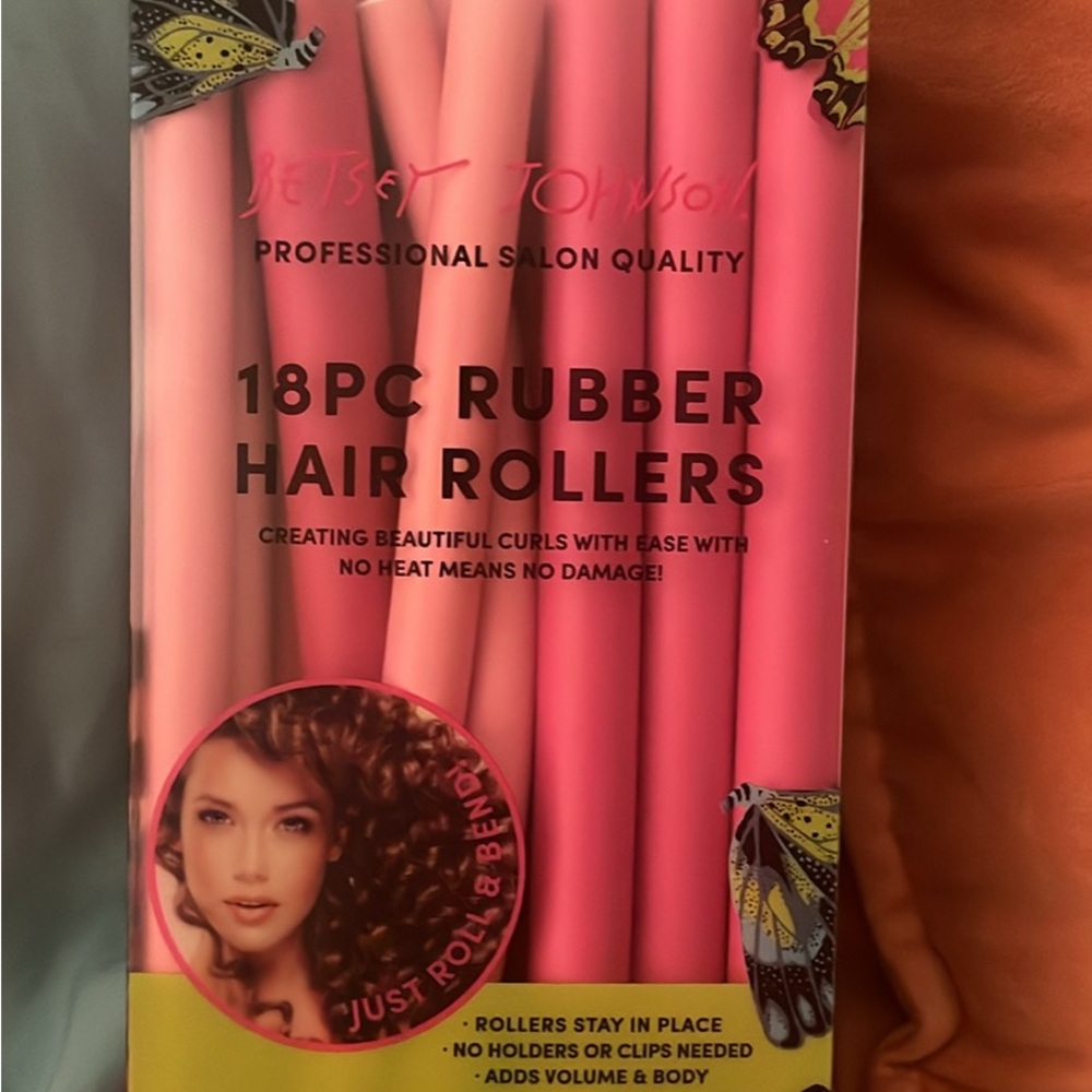 Betsey Johnson Pink Rubber Hair Rollers